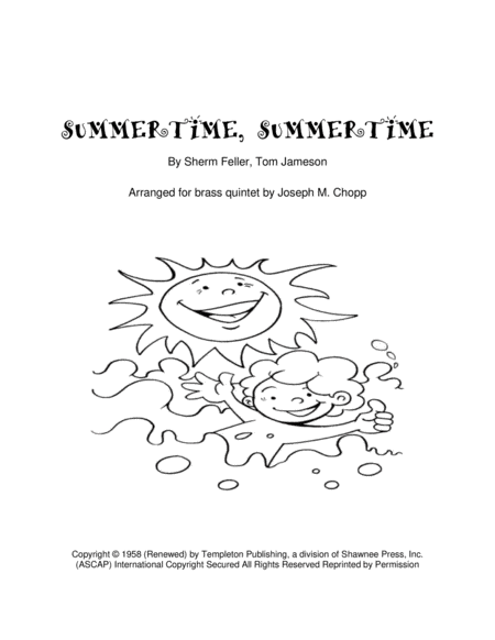 Summertime Summertime Sheet Music