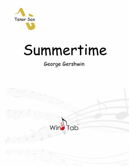 Free Sheet Music Summertime Tenor Saxophone Sheet Music Tab
