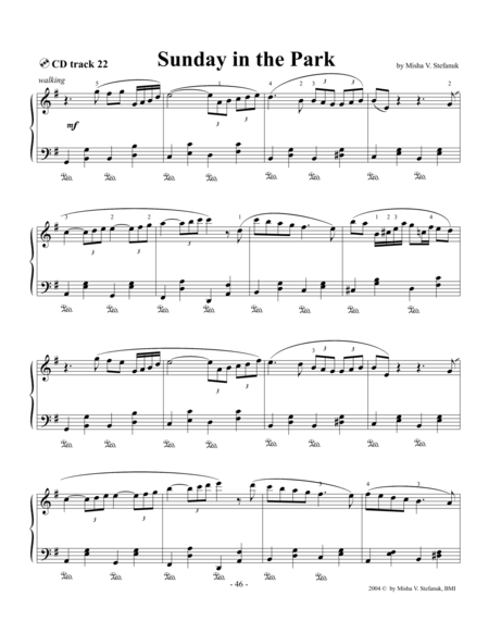 Sunday In The Park Easy Intermediate Romantic Sheet Music