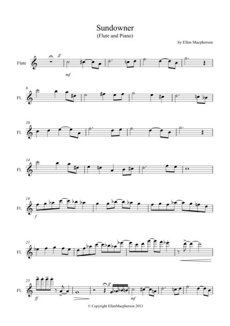 Sundowner Flute Part Sheet Music