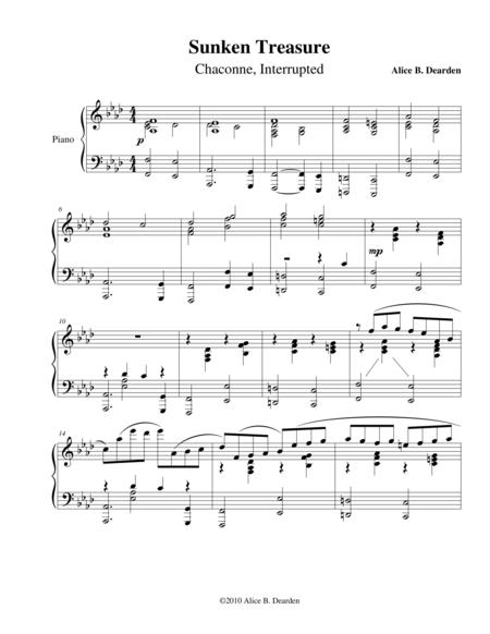 Free Sheet Music Sunken Treasure