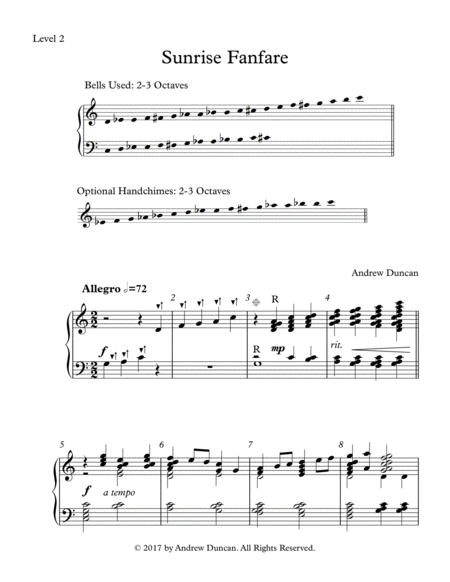 Sunrise Fanfare 2 3 Oct Handbells Level 2 Sheet Music