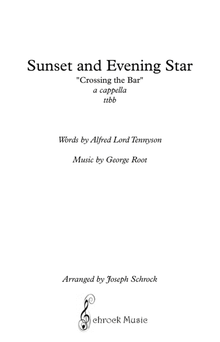 Sunset And Evening Star Sheet Music