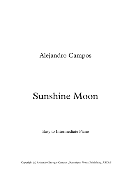 Free Sheet Music Sunshine Moon