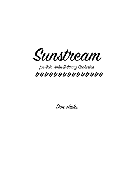 Sunstream For Solo Violin String Orchestra Sheet Music