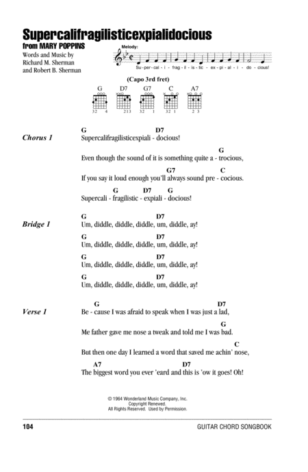 Supercalifragilisticexpialidocious From Mary Poppins Sheet Music
