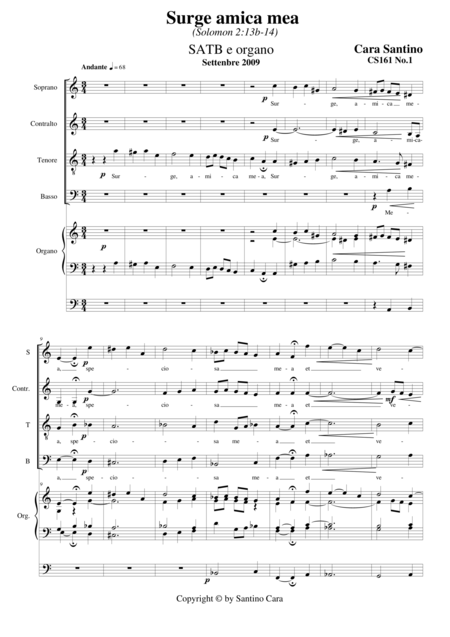 Free Sheet Music Surge Amica Mea Choir Satb And Organ