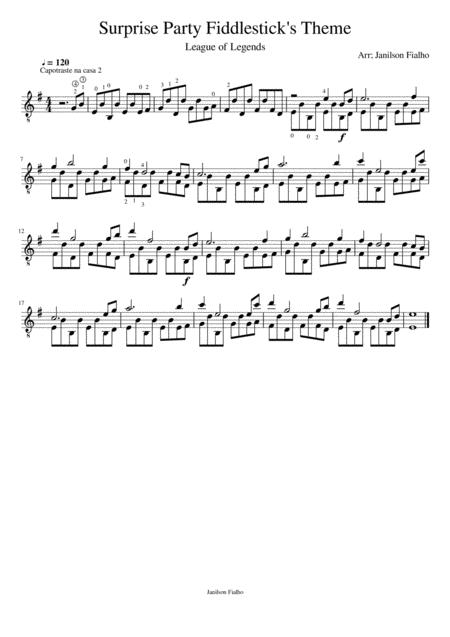 Surprise Party Fiddlesticks Theme Sheet Music