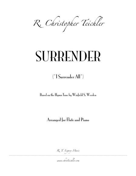 Free Sheet Music Surrender I Surrender All