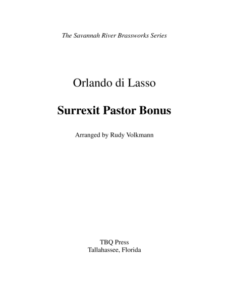 Surrexit Pastor Bonus Sheet Music