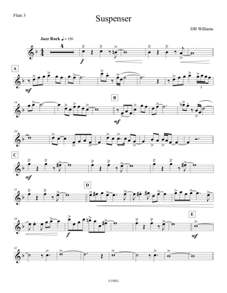 Suspenser Flute Iii Sheet Music