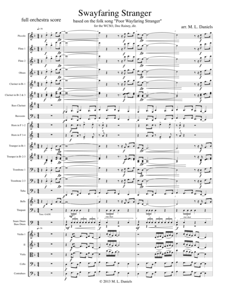 Free Sheet Music Swayfaring Stranger