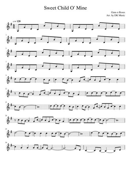 Free Sheet Music Sweet Child O Mine Violin Solo