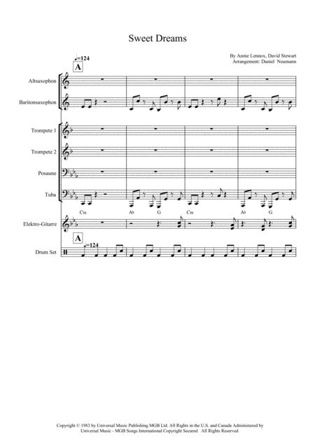 Sweet Dreams Are Made Of This For Brass Band Sheet Music