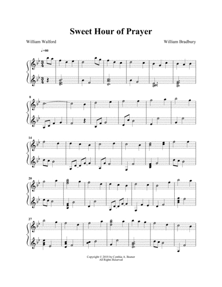 Sweet Hour Of Prayer Sheet Music