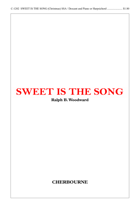 Sweet Is The Song Sheet Music