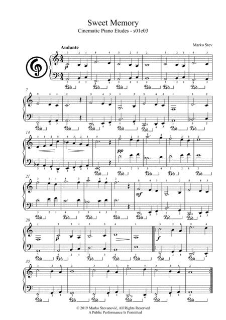 Sweet Memory Cinematic Piano Etudes S01e03 Sheet Music