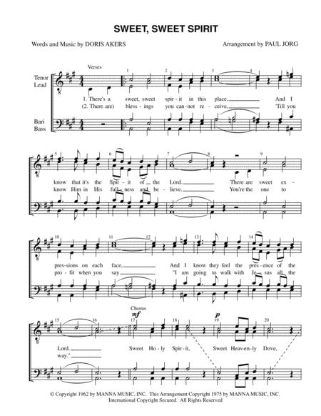 Sweet Sweet Spirit Sheet Music