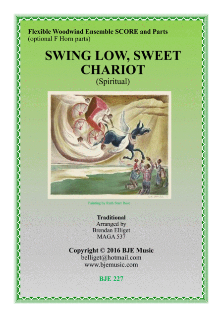 Swing Low Sweet Chariot Flexible Woodwind Quartet Or Ensemble Score And Parts Pdf Sheet Music