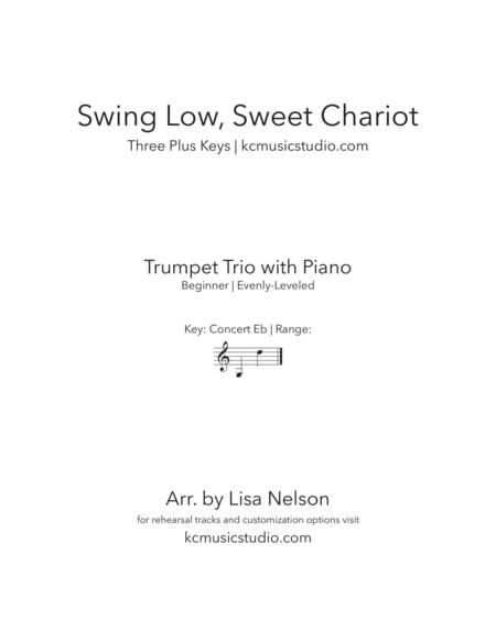 Free Sheet Music Swing Low Sweet Chariot Trumpet Trio With Piano Accompaniment