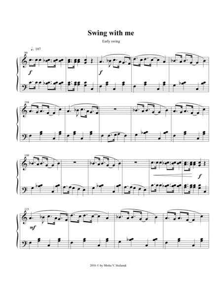 Free Sheet Music Swing With Me