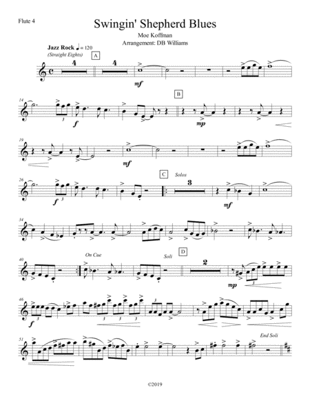 Free Sheet Music Swingin Shepherd Blues Flute 4