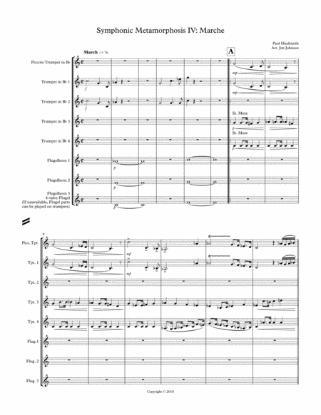 Symphonic Metamorphosis Iv Marche For Trumpet Ensemble Sheet Music