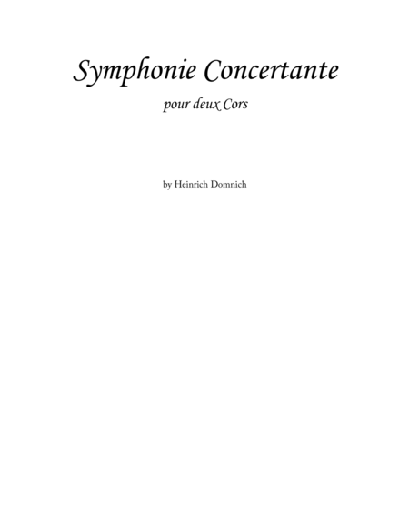 Free Sheet Music Symphonie Concertante For 2 Horns