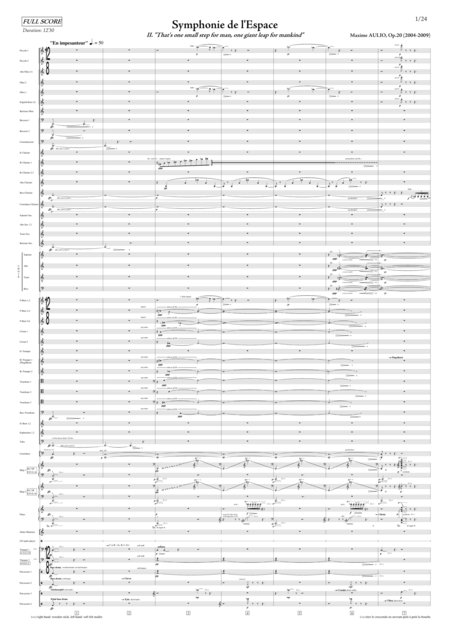 Free Sheet Music Symphonie De L Espace Symphony Of Space 2 Thats One Small Step For Man One Giant Leap For Mankind Score