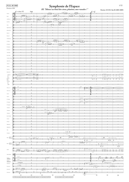 Symphonie De L Espace Symphony Of Space 3 Silence Au Fond Des Cieux Planetes Mes Vassales Score Sheet Music