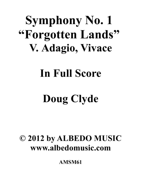 Free Sheet Music Symphony No 1 Forgotten Lands Movement V Adagio Vivace