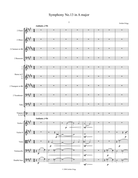 Symphony No 13 In A Score And Parts Sheet Music