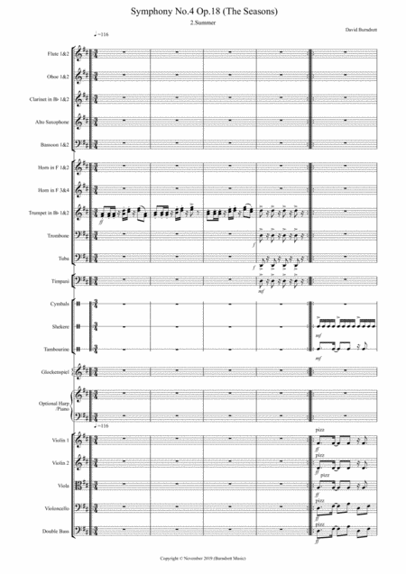 Symphony No 4 Op 18 The Seasons 2nd Movement Summer Sheet Music