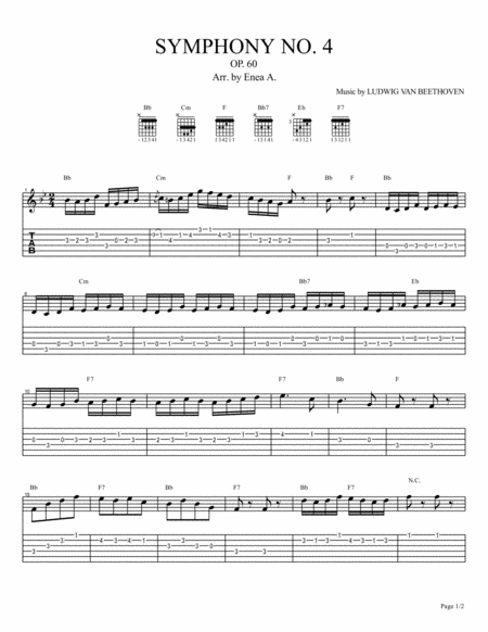 Free Sheet Music Symphony No 4