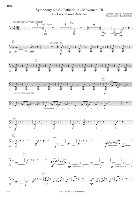 Free Sheet Music Symphony No 6 Pathetique Movement Iii Parts Tuba