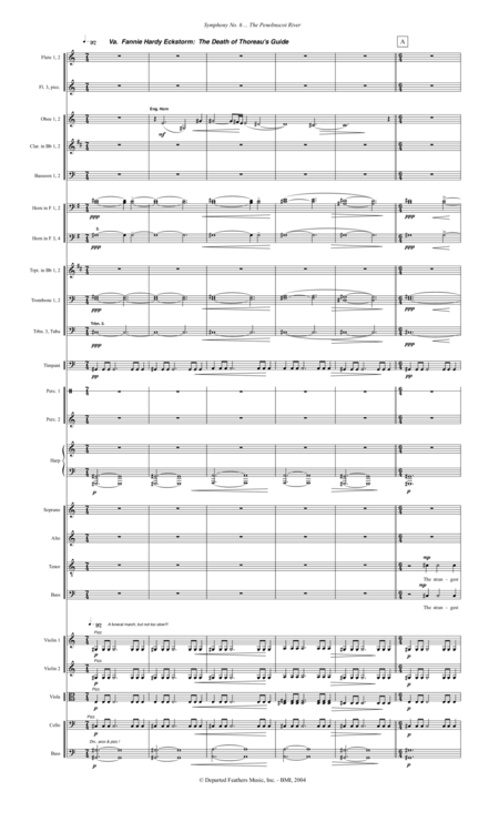 Free Sheet Music Symphony No 6 The Penobscot River 2004 For Chorus And Orchestra 5th Movement The Death Of Thoreaus Guide