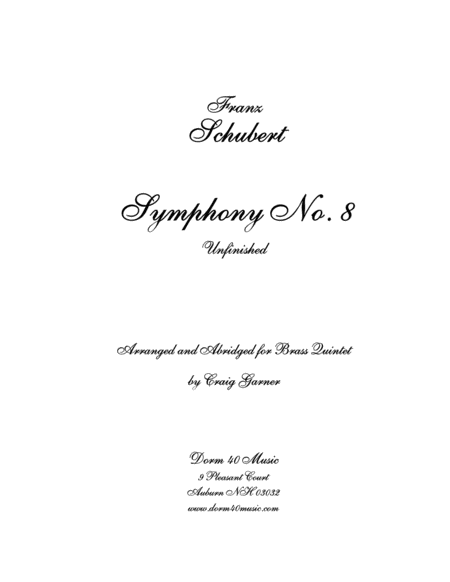 Symphony No 8 Unfinished Sheet Music