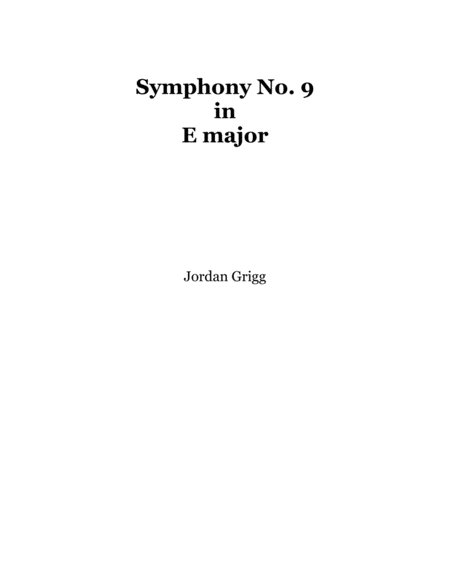 Free Sheet Music Symphony No 9 In E Major