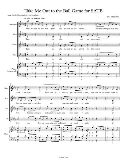 Free Sheet Music Take Me Out To The Ball Game For Satb Op 32 2