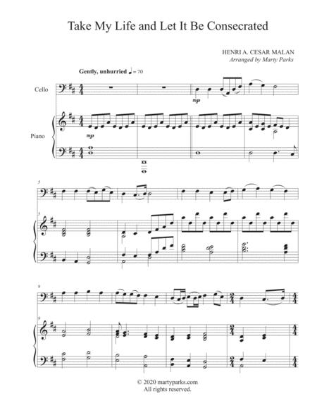 Take My Life And Let It Be Consecrated Piano Cello Duet Sheet Music