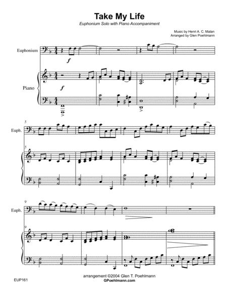 Free Sheet Music Take My Life And Let It Be Euphonium Solo Trombone Baritone Tc With Piano