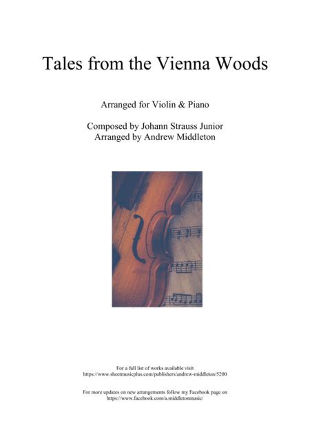 Free Sheet Music Tales From The Vienna Woods Arranged For Violin And Piano