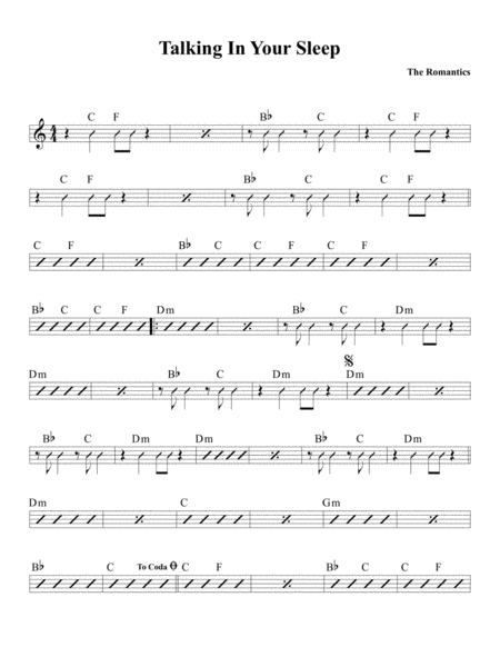 Free Sheet Music Talking In Your Sleep