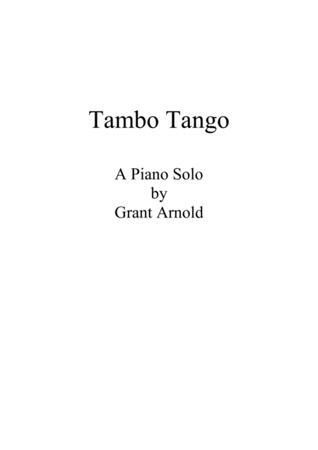 Tambo Tango Sheet Music