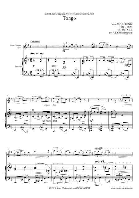 Tango Bass Clarinet And Piano Sheet Music