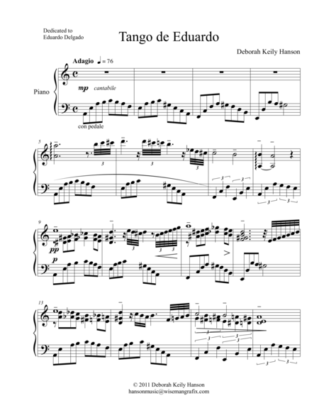 Free Sheet Music Tango De Eduardo