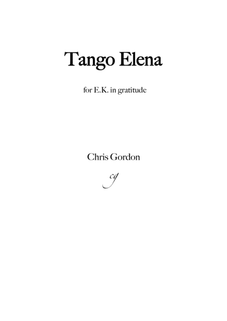 Free Sheet Music Tango Elena