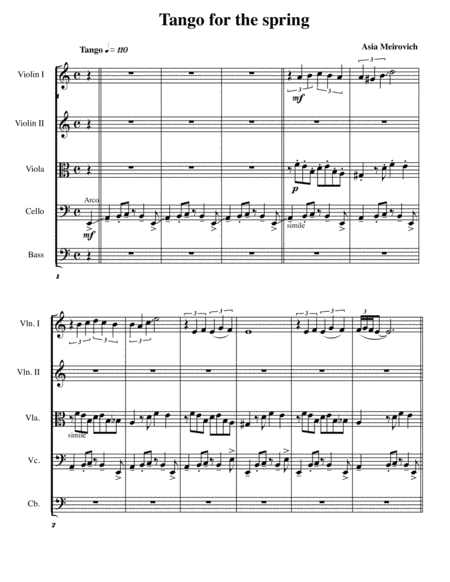 Tango For The Spring Sheet Music