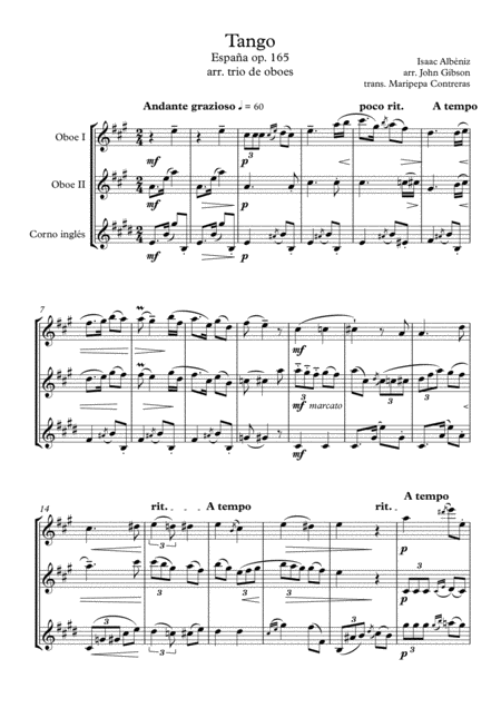 Tango Isaac Albniz Sheet Music