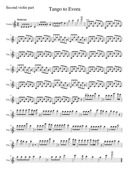 Free Sheet Music Tango To Evora